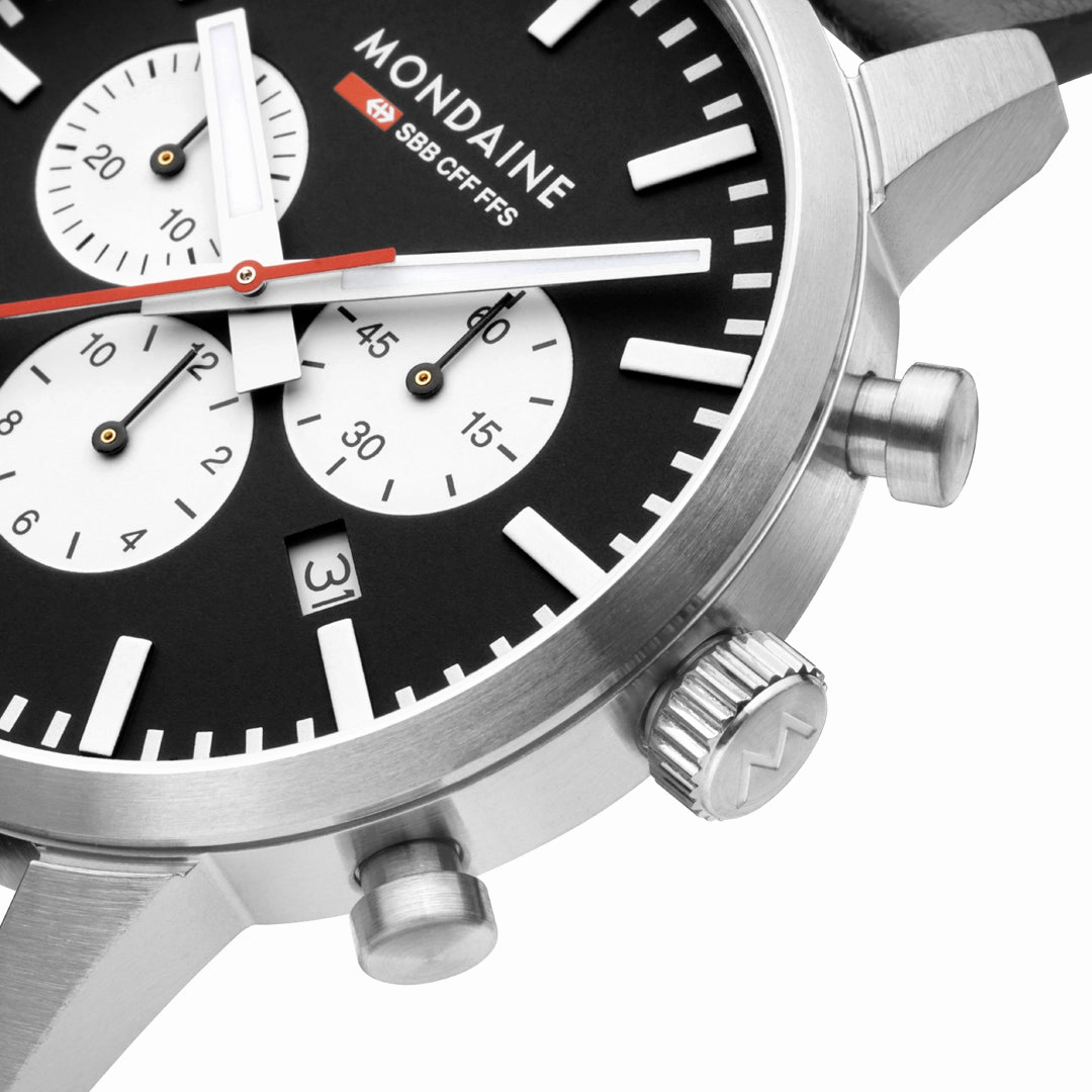 Mondaine Neo Chronograph Super-luminova Vegan Leather, 41 Mm MSD.41420.LBV