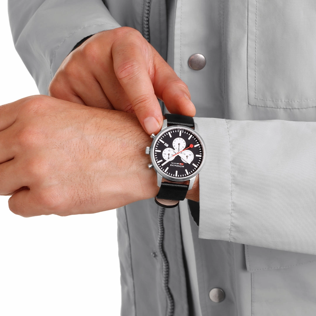 Mondaine Neo Chronograph Super-luminova Vegan Leather, 41 Mm MSD.41420.LBV
