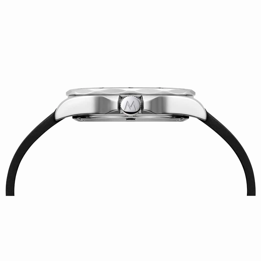 Mondaine Numeri White Dial Black Silicone Strap Watch MSN.4211B.RB