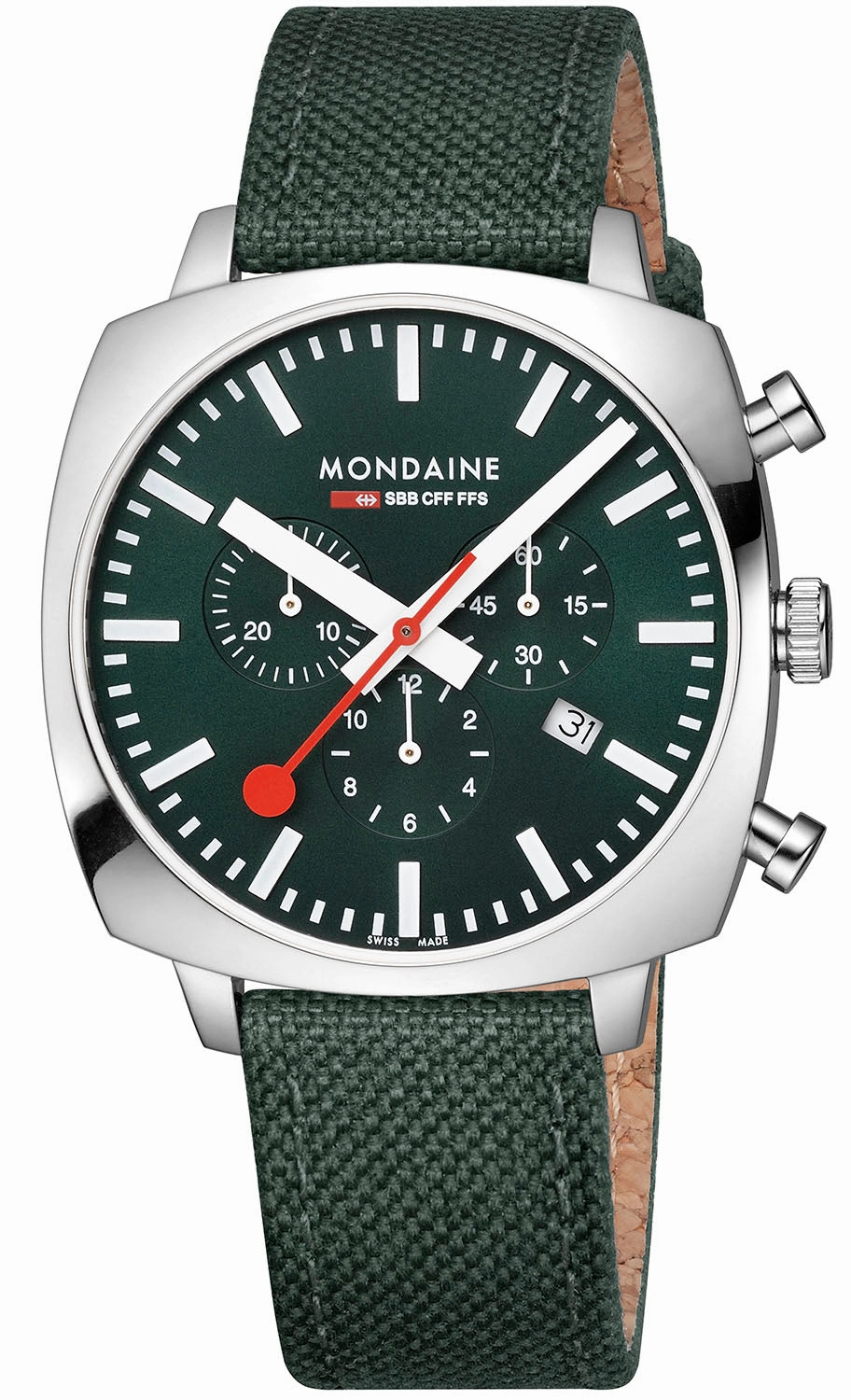 Mondaine Official Swiss Railways Cushion Set Watch