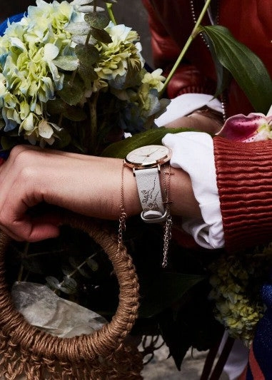 Montre Rosefield CITY BLOOM Lily White Rose Gold