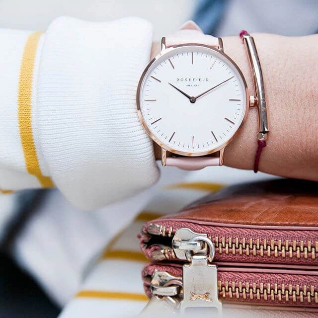 Montre Rosefield The BOWERY White Pink Rose Gold BWPR-B7