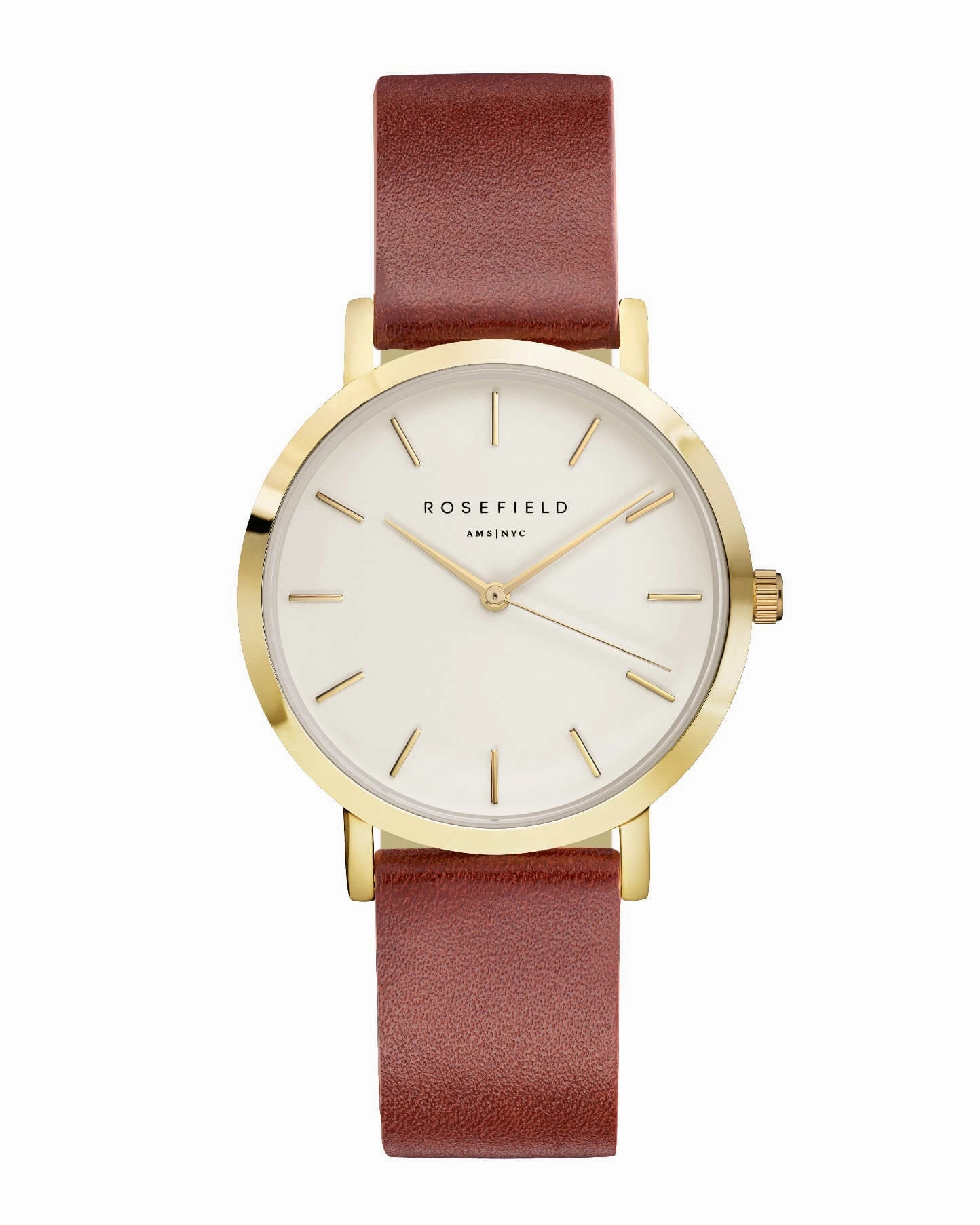 Montre Rosefield The GRAMERCY White Brown Gold GWBRG-G34