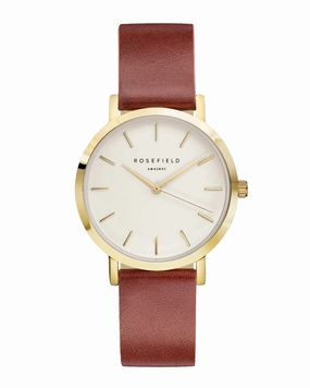Montre Rosefield The GRAMERCY White Brown Gold GWBRG-G34