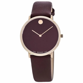 Movado Men's Quartz Watch - Modern 47 Rose Gold Case Brown Leather Strap | 0607261