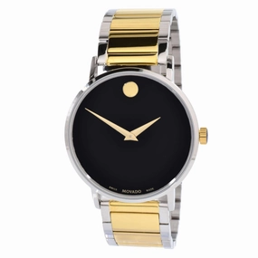 Movado Men's Quartz Watch - Museum Classic Black Dial Two Tone Bracelet | 0607217