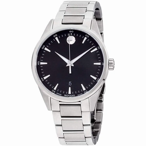 Movado Men's Quartz Watch - Stratus Black Dial Stainless Steel Bracelet | 0607243
