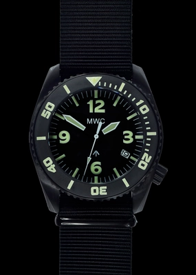 MWC "Depthmaster" 100atm / 3,280ft / 1000m Water Resistant Military Divers Watch in PVD Stainless Steel Case with Helium Valve (Quartz)