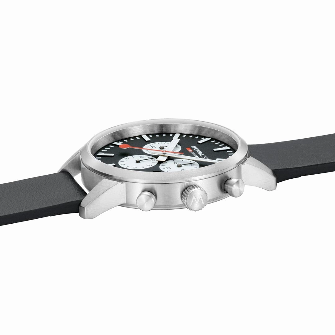 NEO, Brushed Steel, 41 mm, Black Vegan Grape Leather