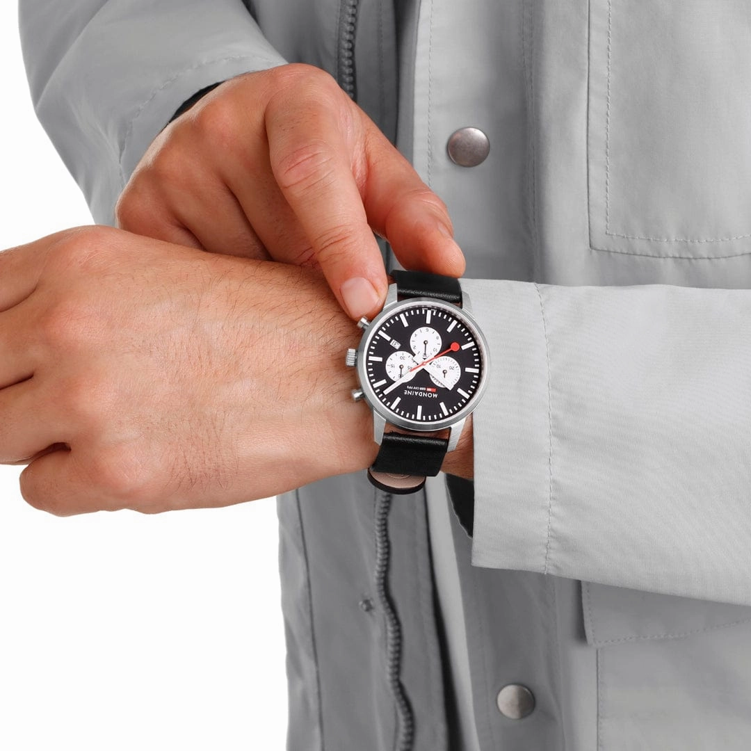 NEO, Brushed Steel, 41 mm, Black Vegan Grape Leather