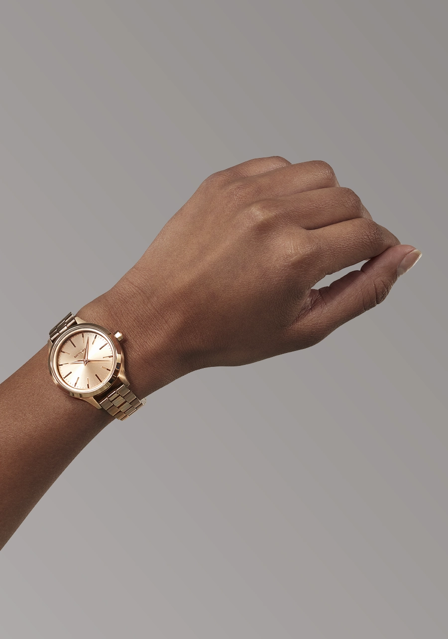 Nixon Optimist Stainless Steel Rose Gold Dial Womens Watch A1342-897-00