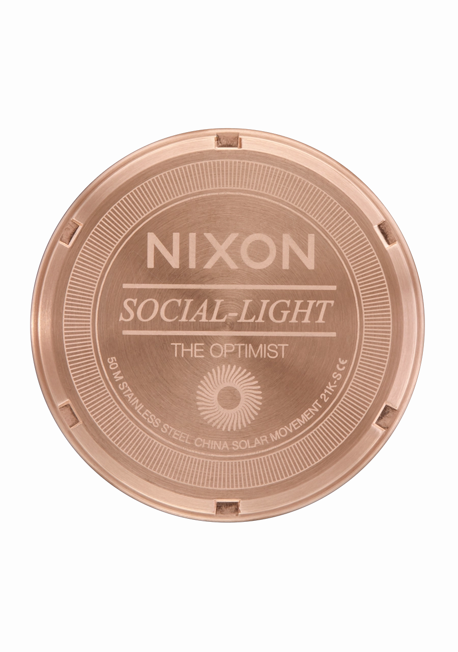 Nixon Optimist Stainless Steel Rose Gold Dial Womens Watch A1342-897-00