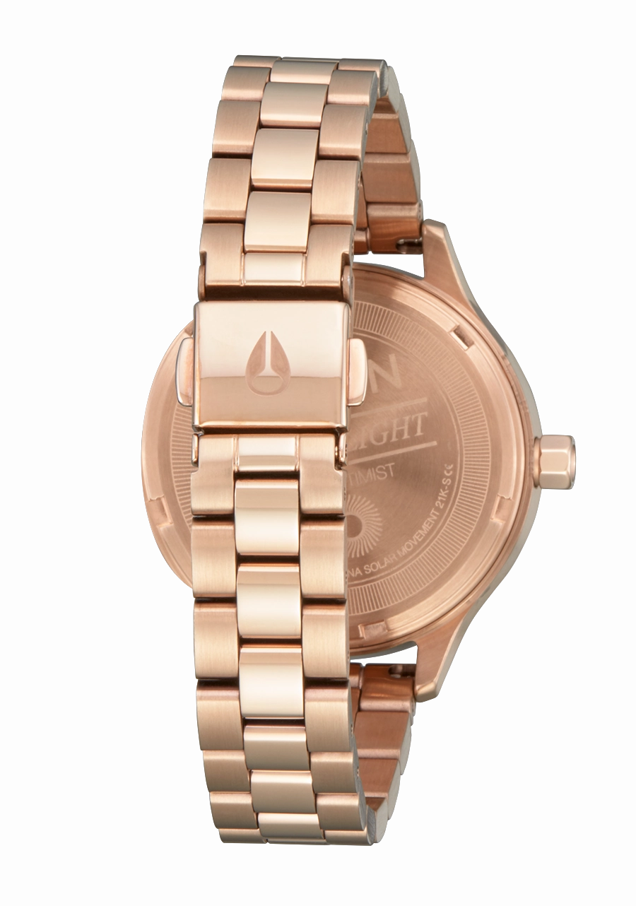 Nixon Optimist Stainless Steel Rose Gold Dial Womens Watch A1342-897-00