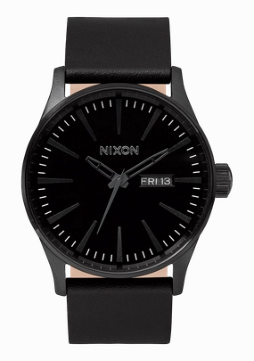 Nixon Sentry Leather Black Dial Mens Watch A105-001-00