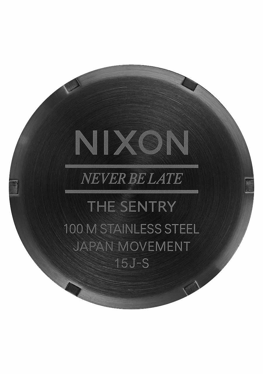 Nixon Sentry Leather Black Dial Mens Watch A105-001-00
