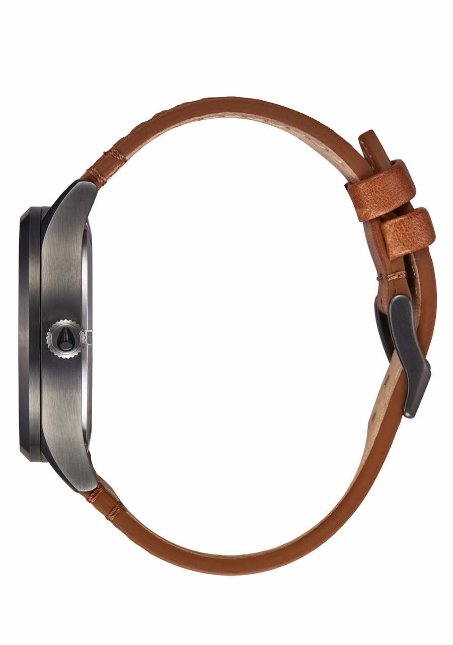Nixon Sentry Solar Leather Gunmetal Dial Mens Watch A1347-131-00