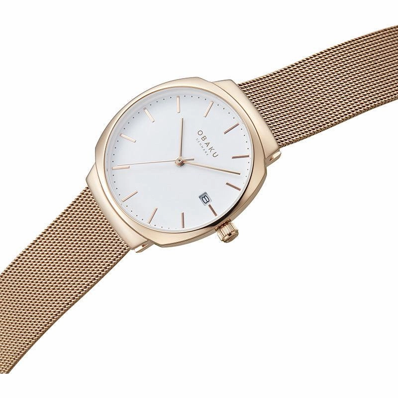 Obaku Felt Lille Rose Gold 33mm Watch - V273LDVWMV
