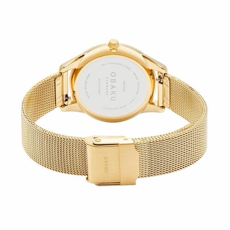 Obaku Smykke Gold - White Dial Stainless Steel Ladies Watch V297LXGIMG