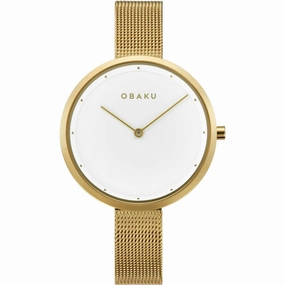 Obaku Women's Watch - Classic Yellow Gold Stainless Steel Bracelet | V227LXGIMG