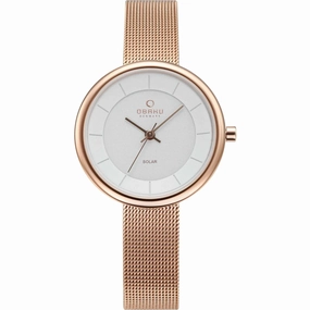 Obaku Women's Watch - Lys White Dial Plated Stainless Steel Bracelet | V206LRVWMV