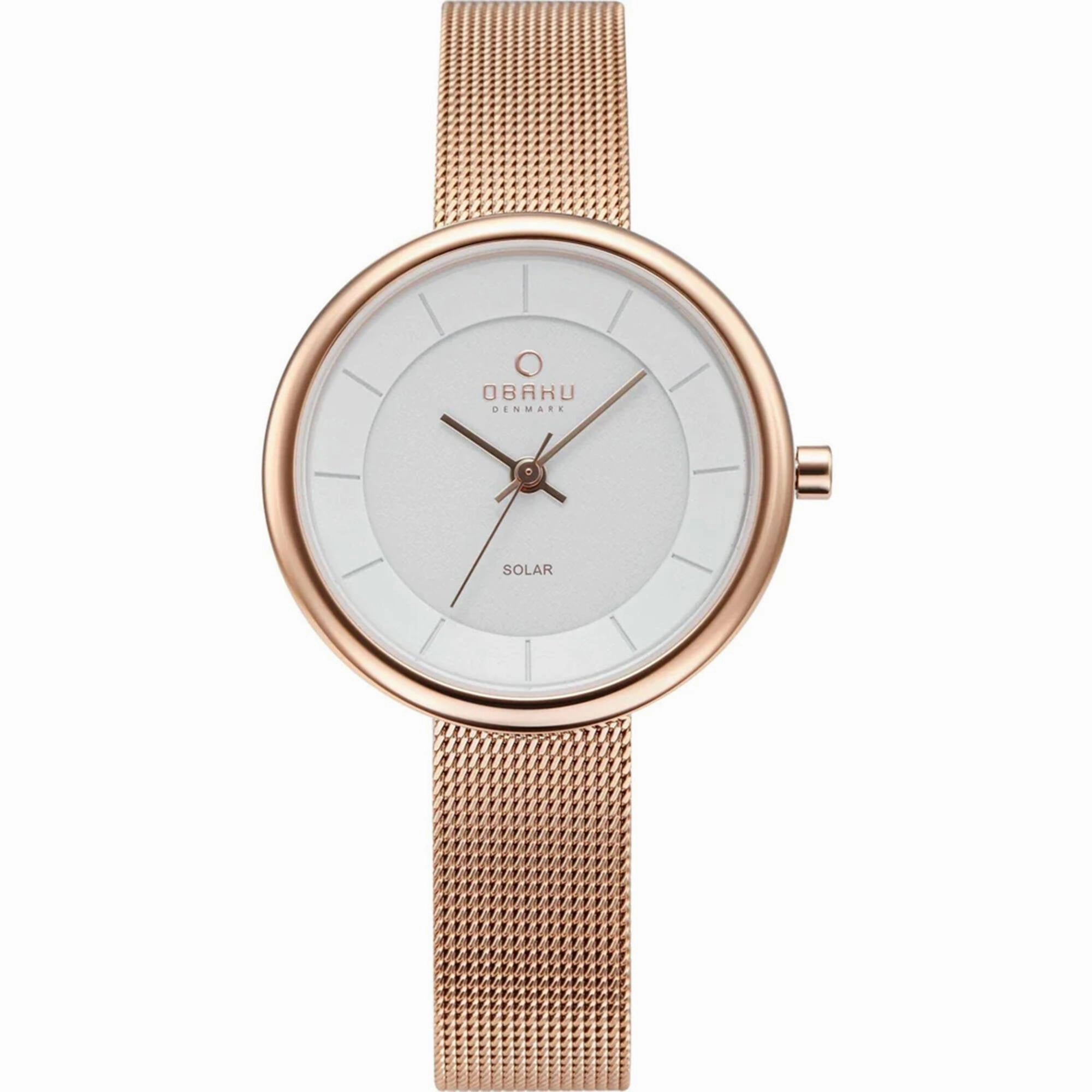 Obaku Women's Watch - Lys White Dial Plated Stainless Steel Bracelet | V206LRVWMV