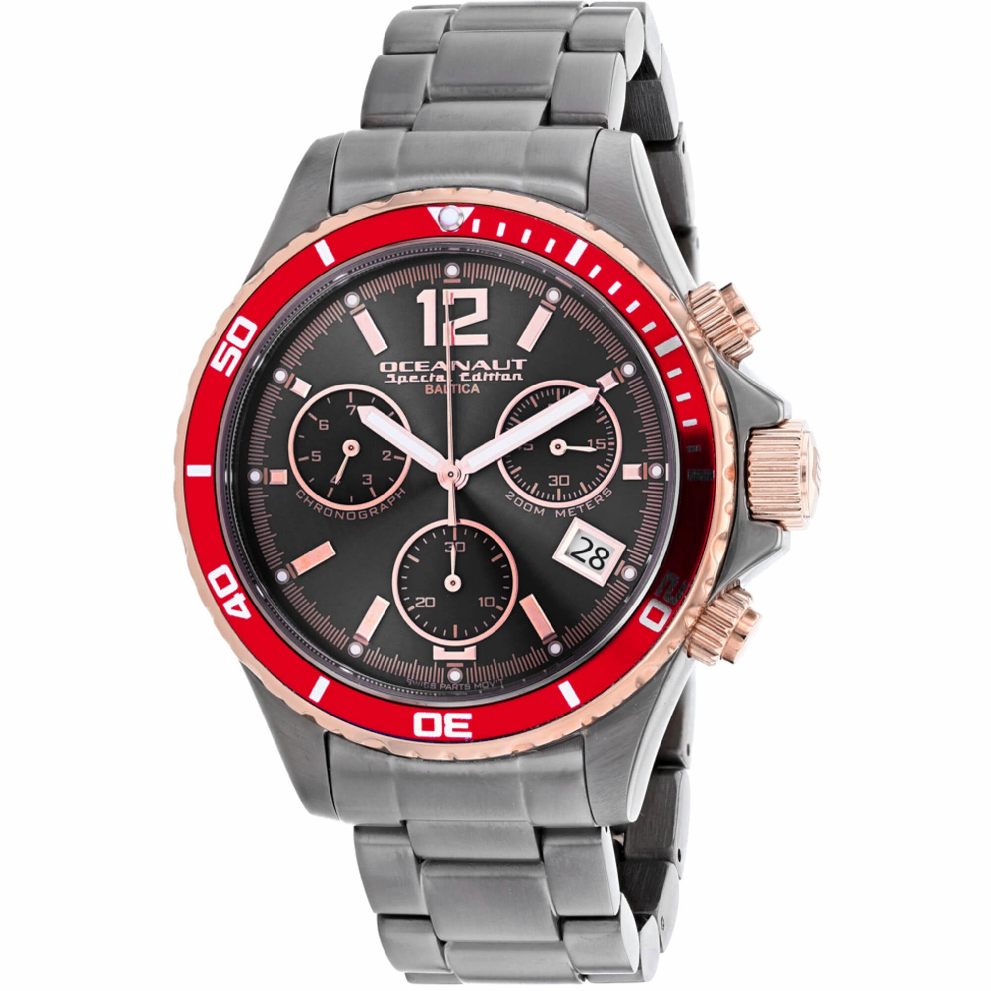 Oceanaut Men's Watch - Baltica Black Dial Plated Stainless Steel Bracelet | OC0530