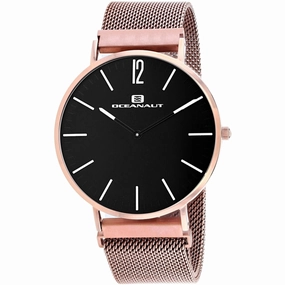 Oceanaut Men's Watch - Magnete Black Dial Plated Stainless Steel Bracelet | OC0106