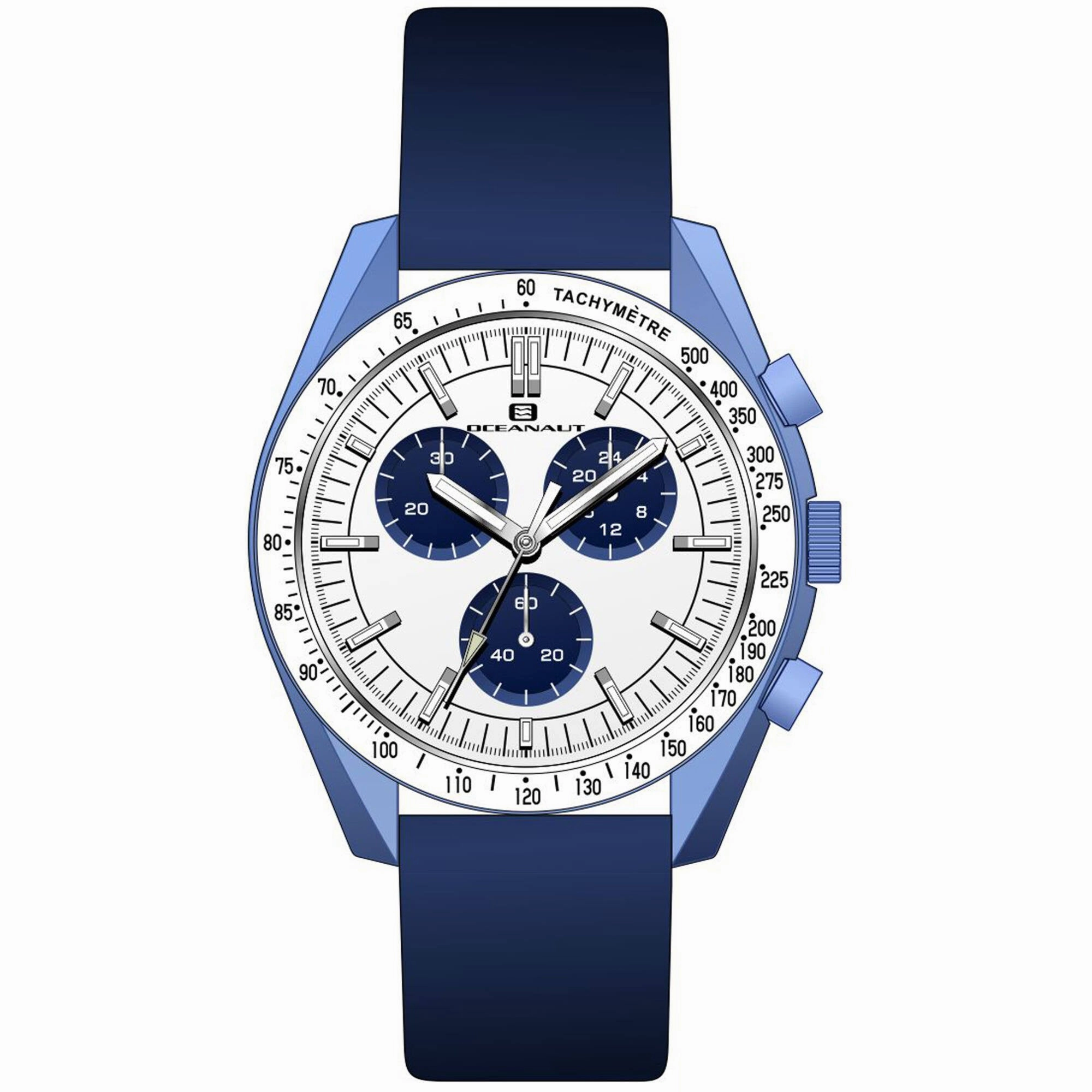 Oceanaut Men's Watch - Orbit Quartz White Dial Blue Leather Strap | OC7585
