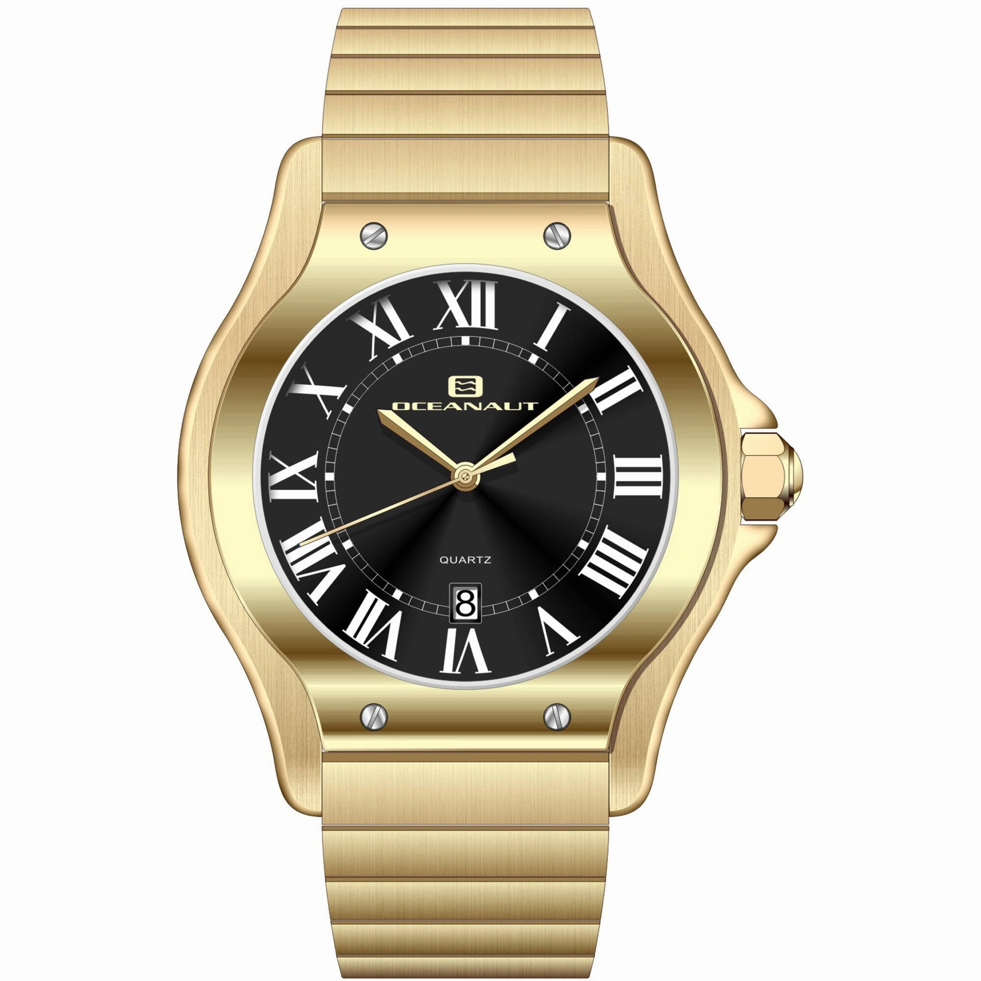 Oceanaut Men's Watch - Rayonner Black Dial Plated Stainless Steel Bracelet | OC1395