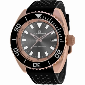 Oceanaut Men's Watch - Submersion Quartz Grey Dial Black Rubber Strap | OC0524