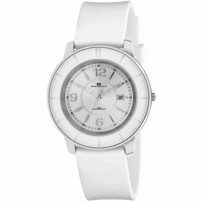 Oceanaut Women's Watch - Satin Quartz Silver Tone Dial White Rubber Strap | OC0810
