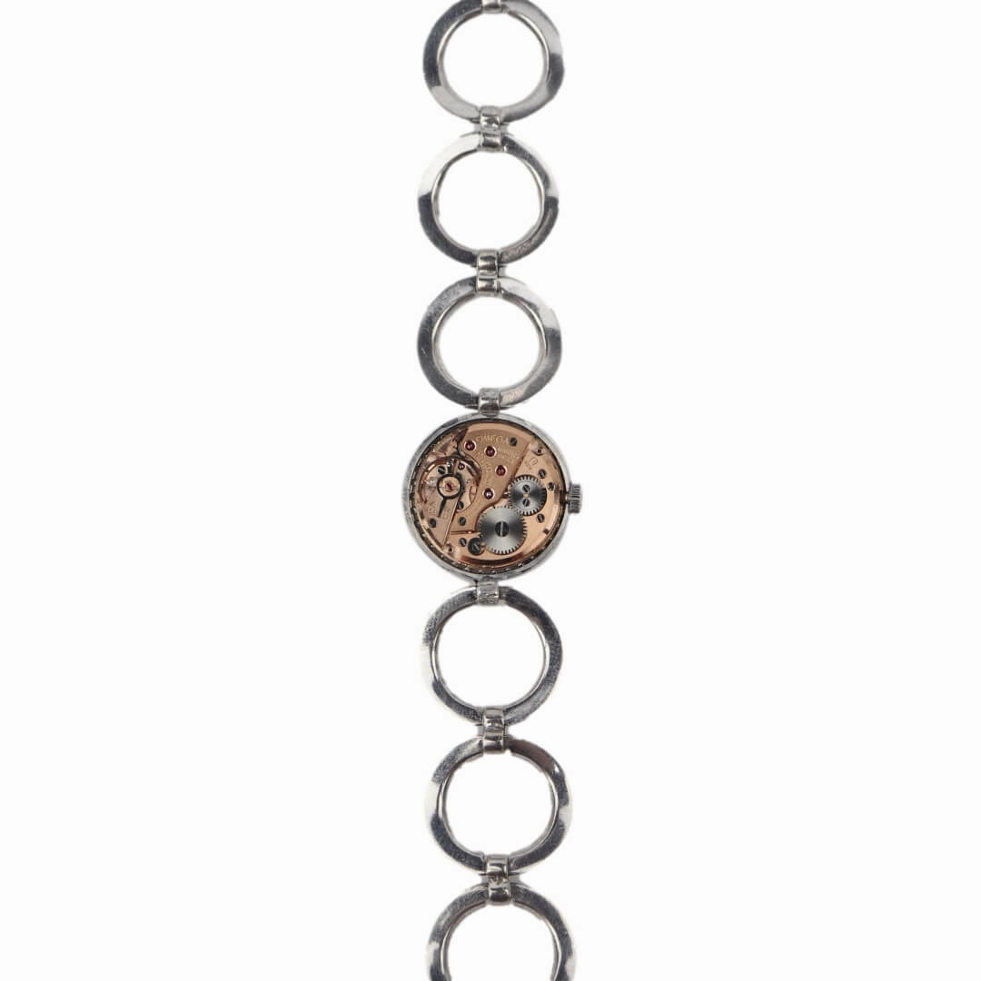 Omega 18k white gold cocktail watch with diamond bezel, 1964