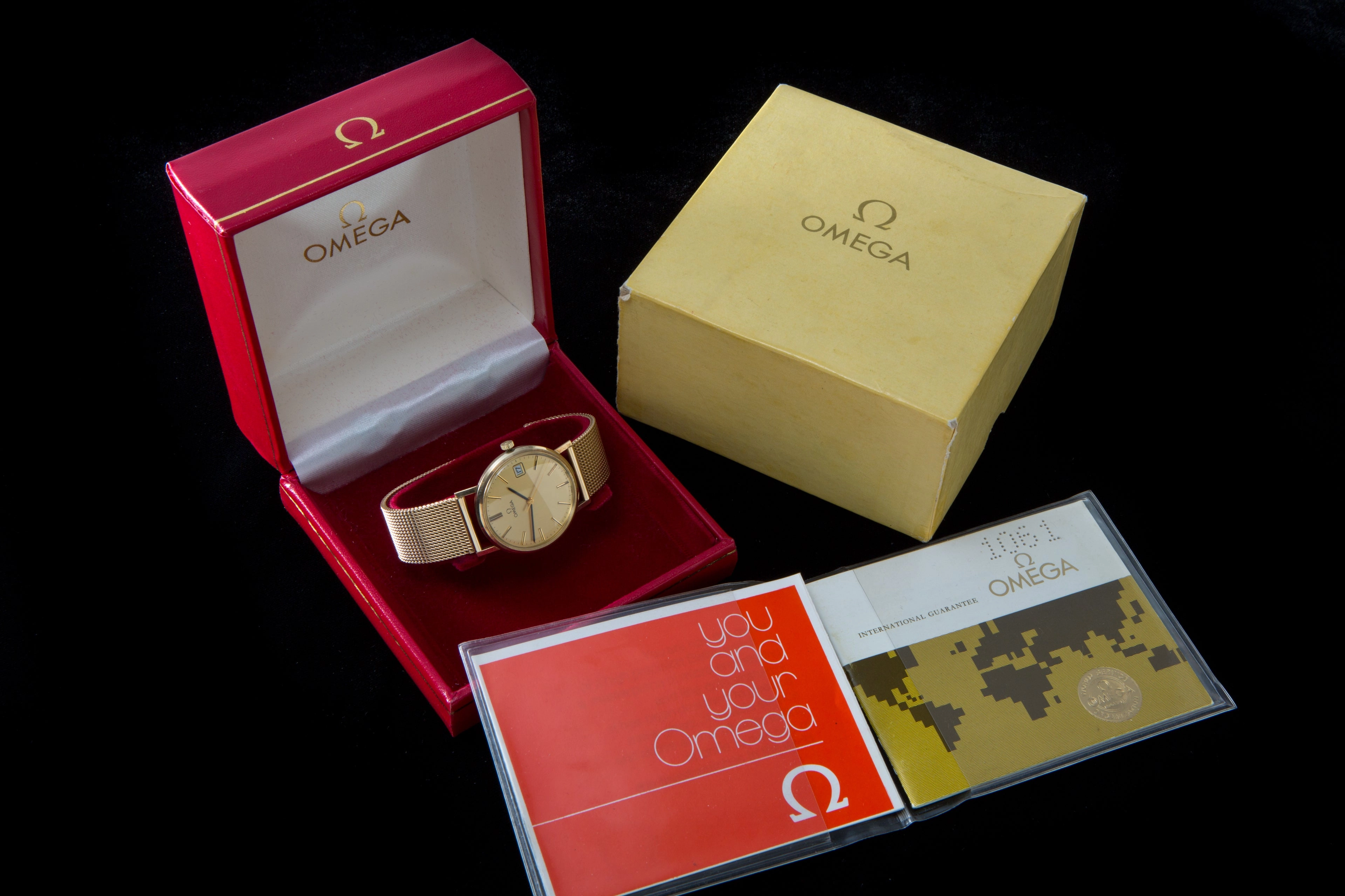 Omega 9 ct gold gents dress watch.