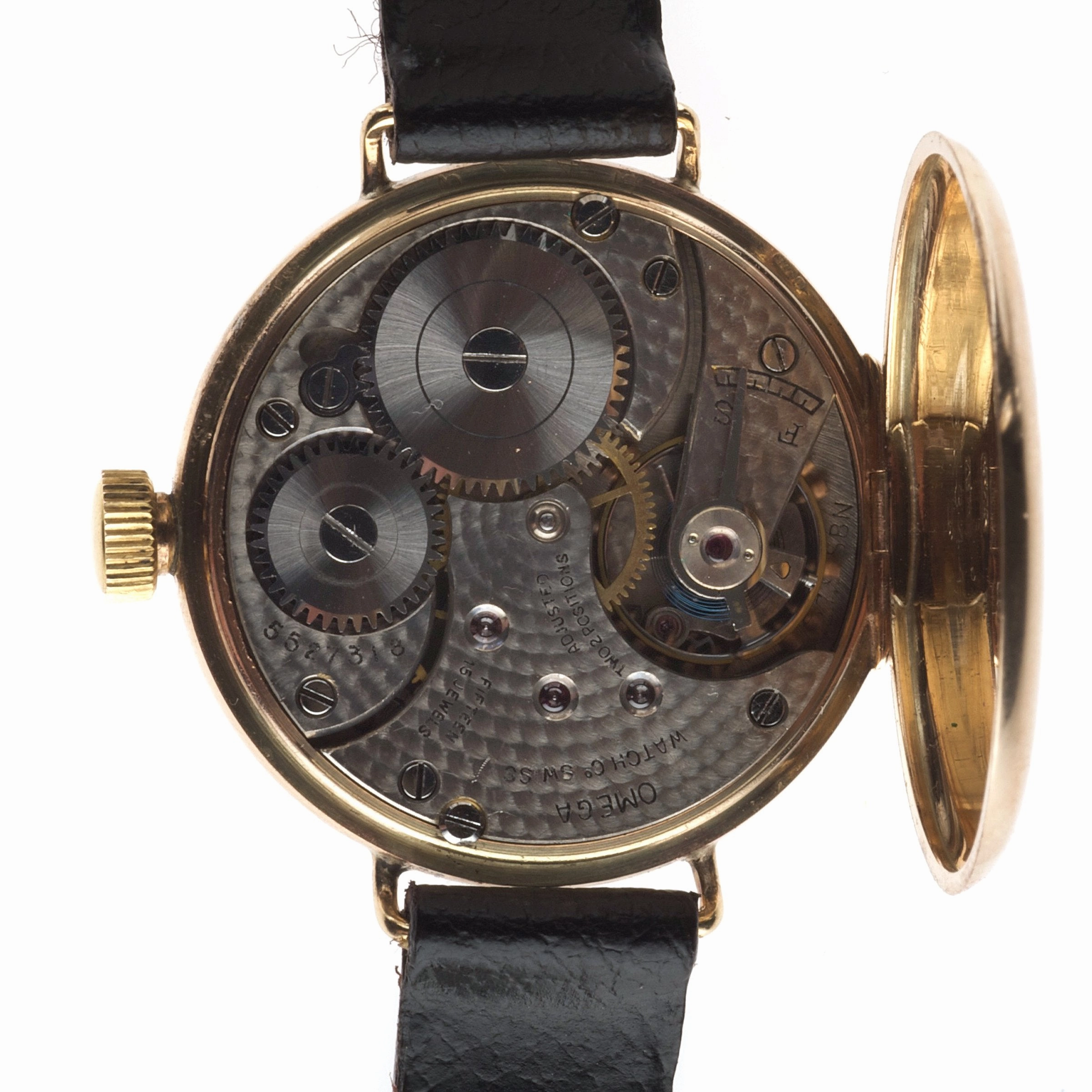 Omega 9ct Gold trench watch sold