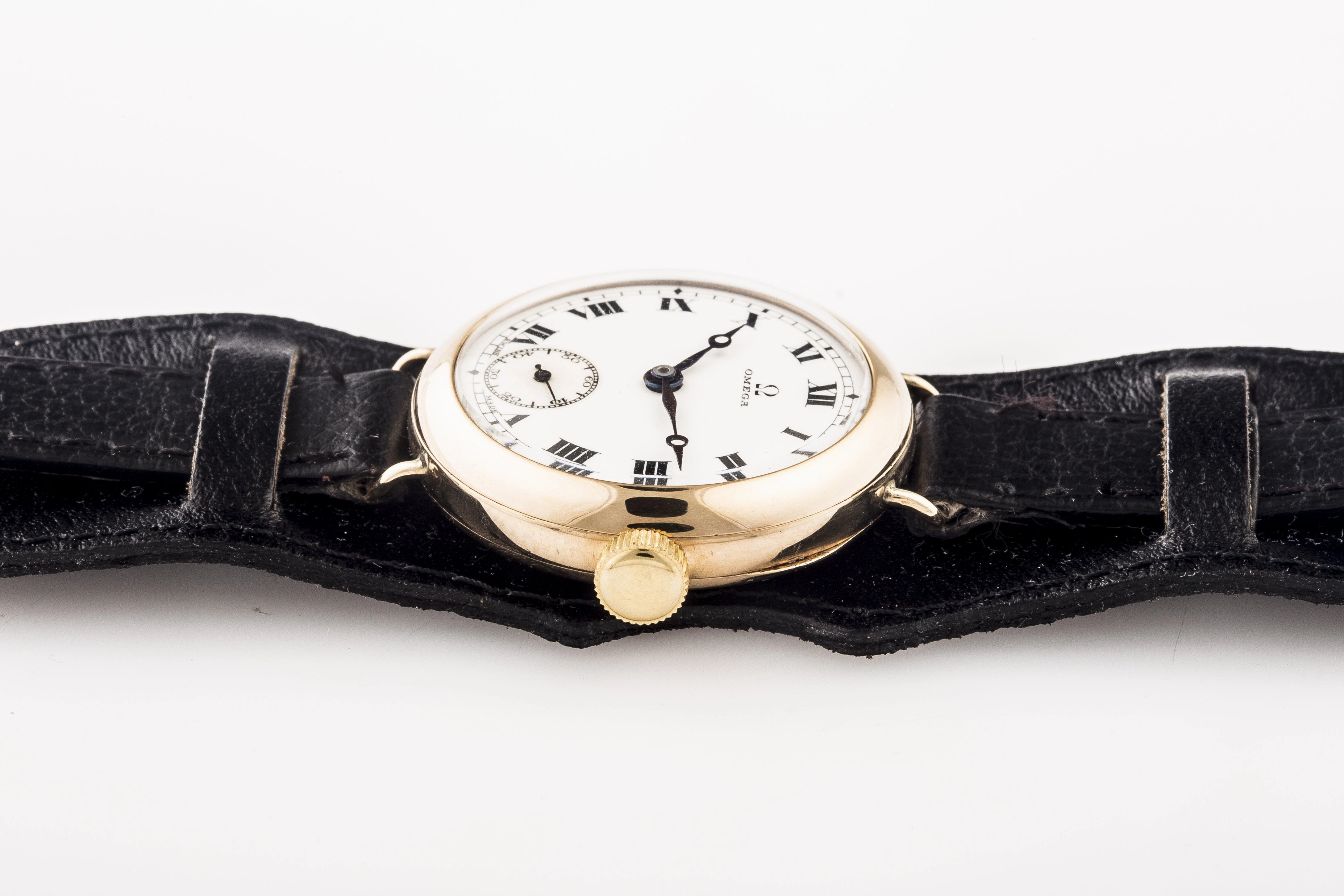 Omega 9ct Gold trench watch sold