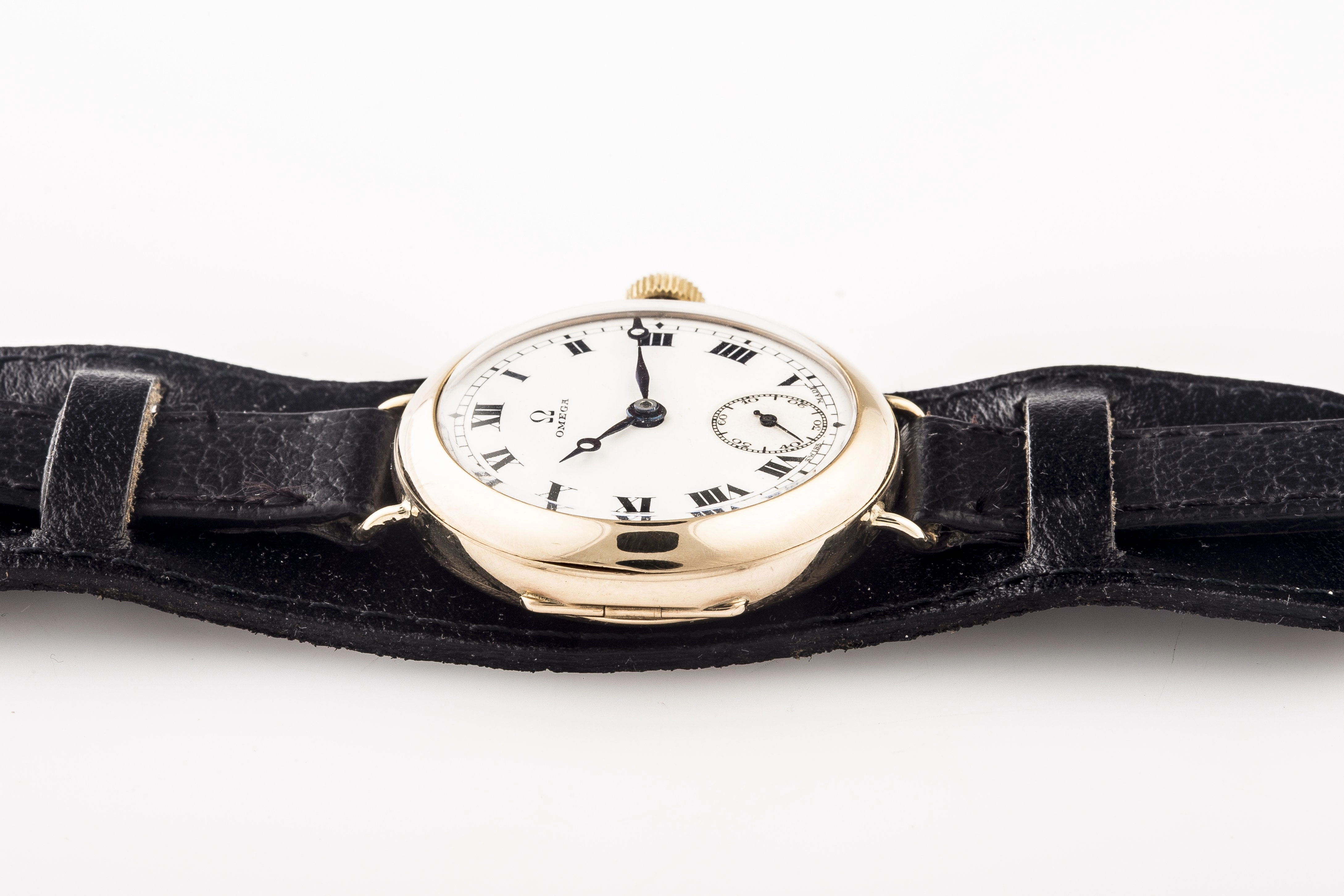 Omega 9ct Gold trench watch sold