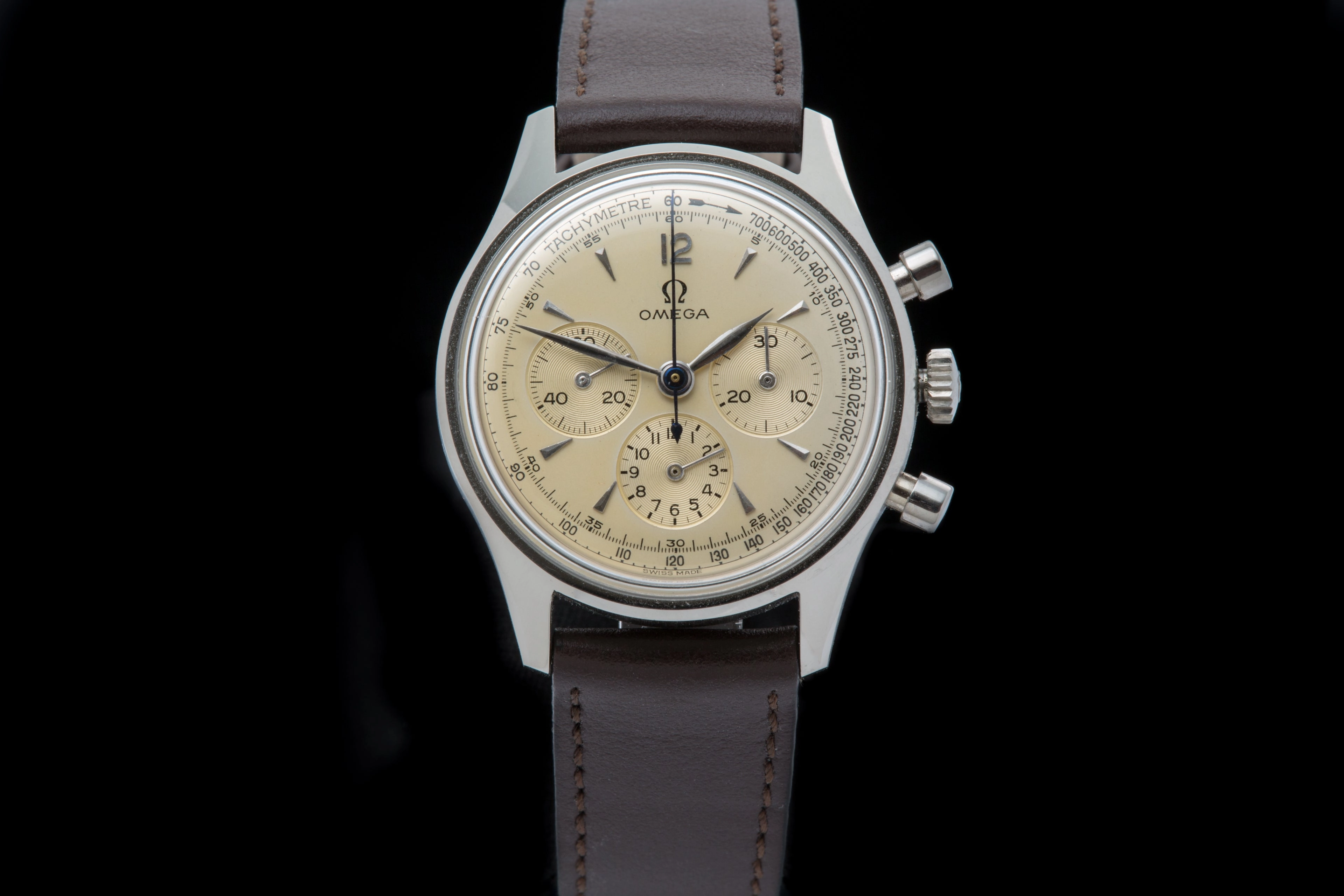 Omega chronograph Ref 2451 with extract from the archives