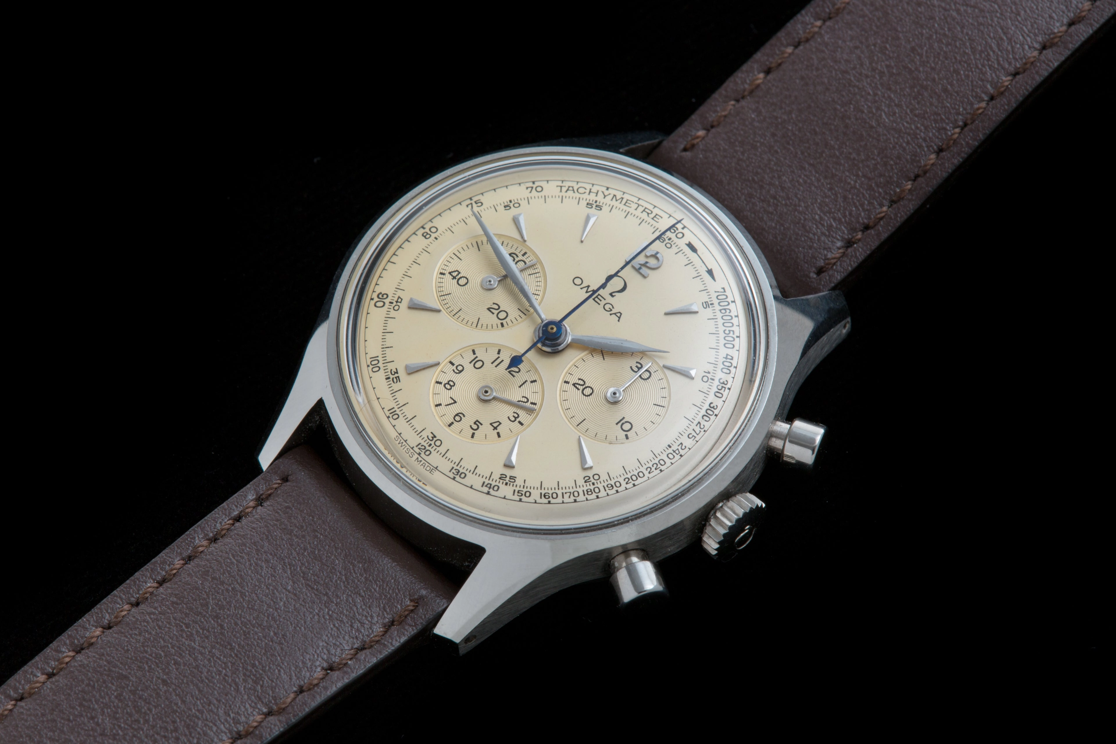 Omega chronograph Ref 2451 with extract from the archives
