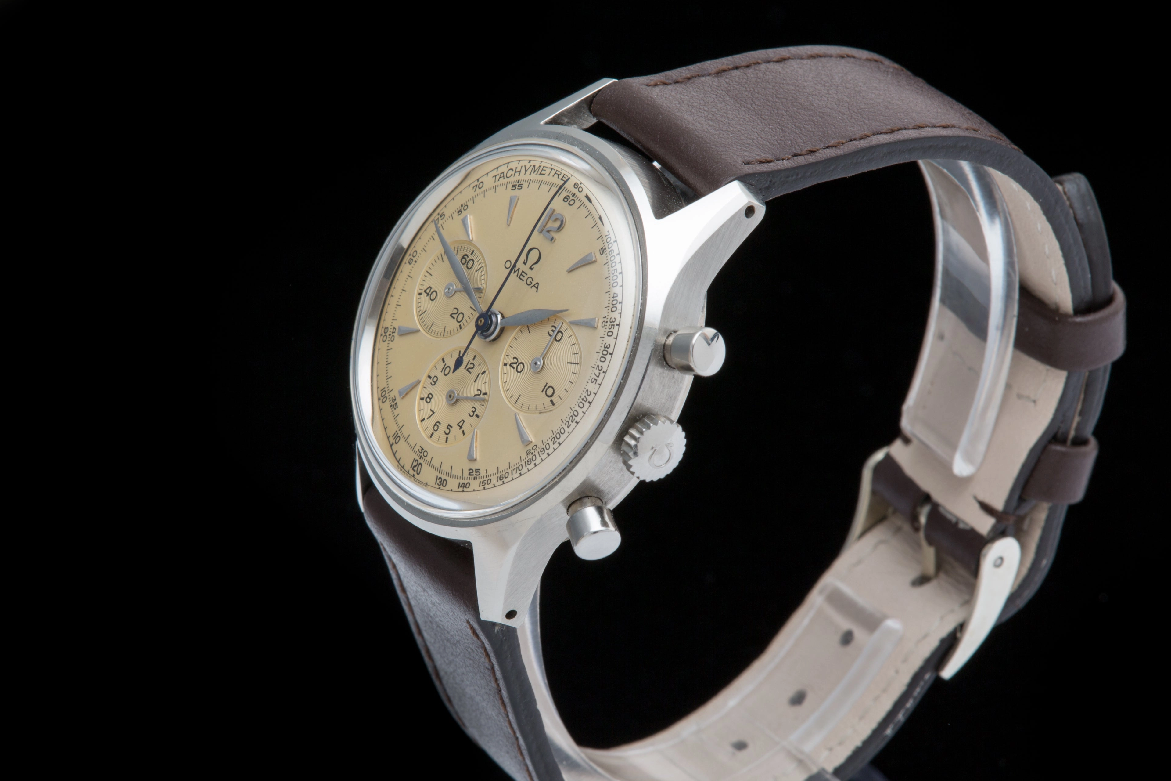 Omega chronograph Ref 2451 with extract from the archives