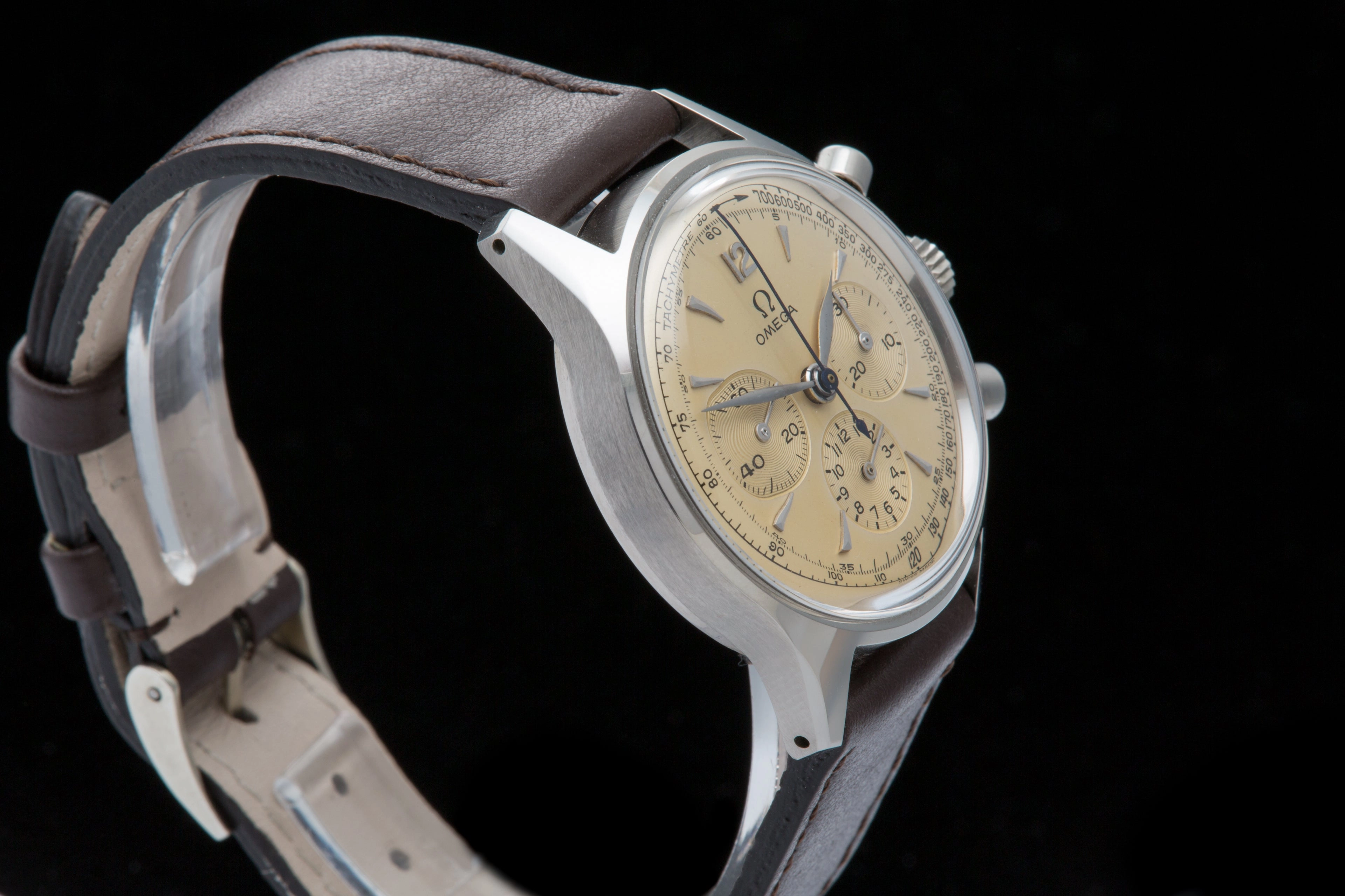 Omega chronograph Ref 2451 with extract from the archives