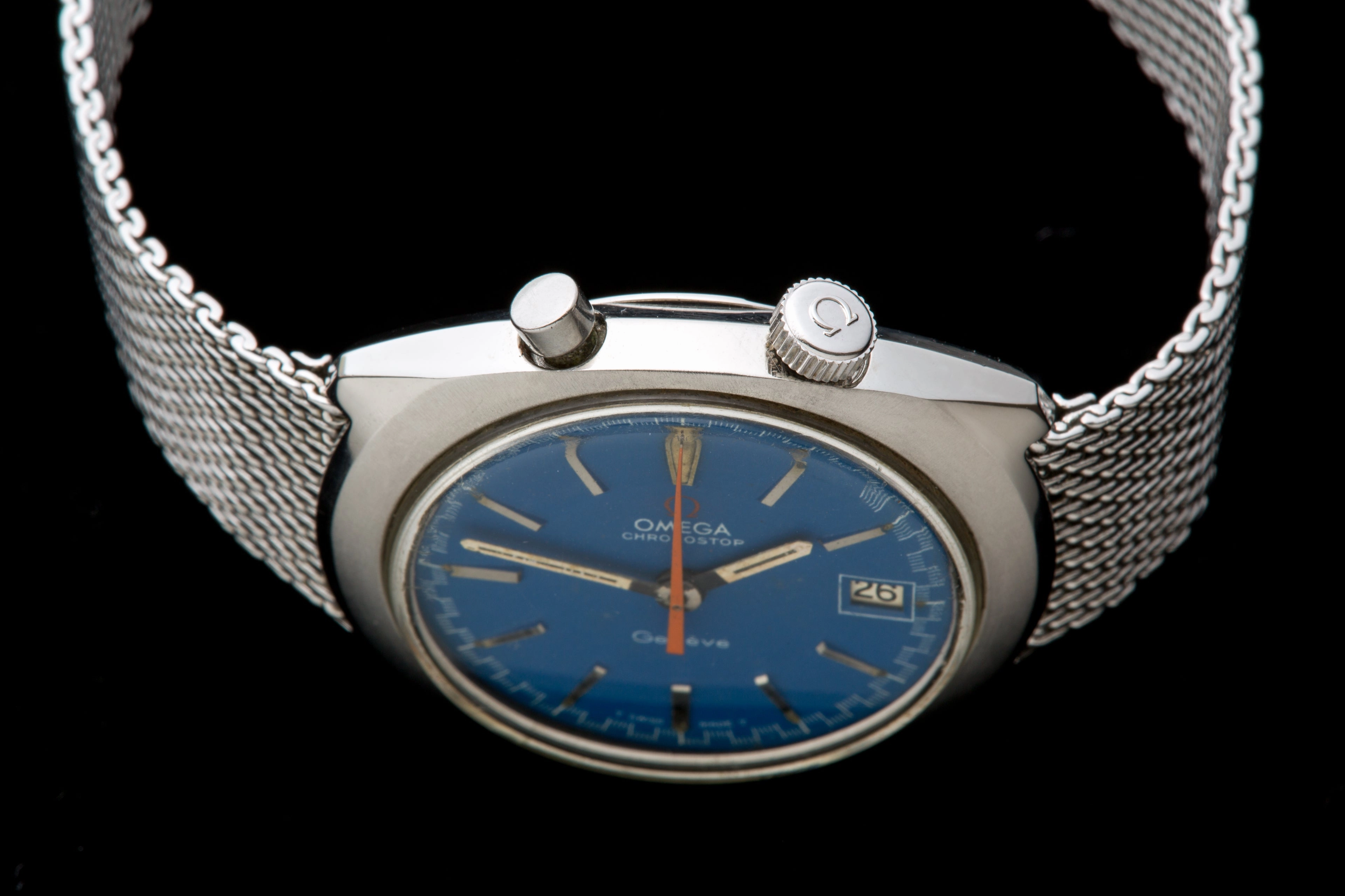 Omega Chronostop Driver rare blue dial