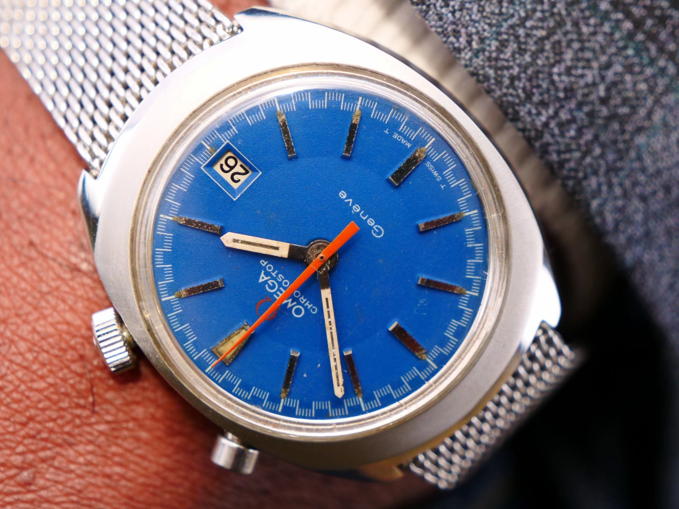 Omega Chronostop Driver rare blue dial