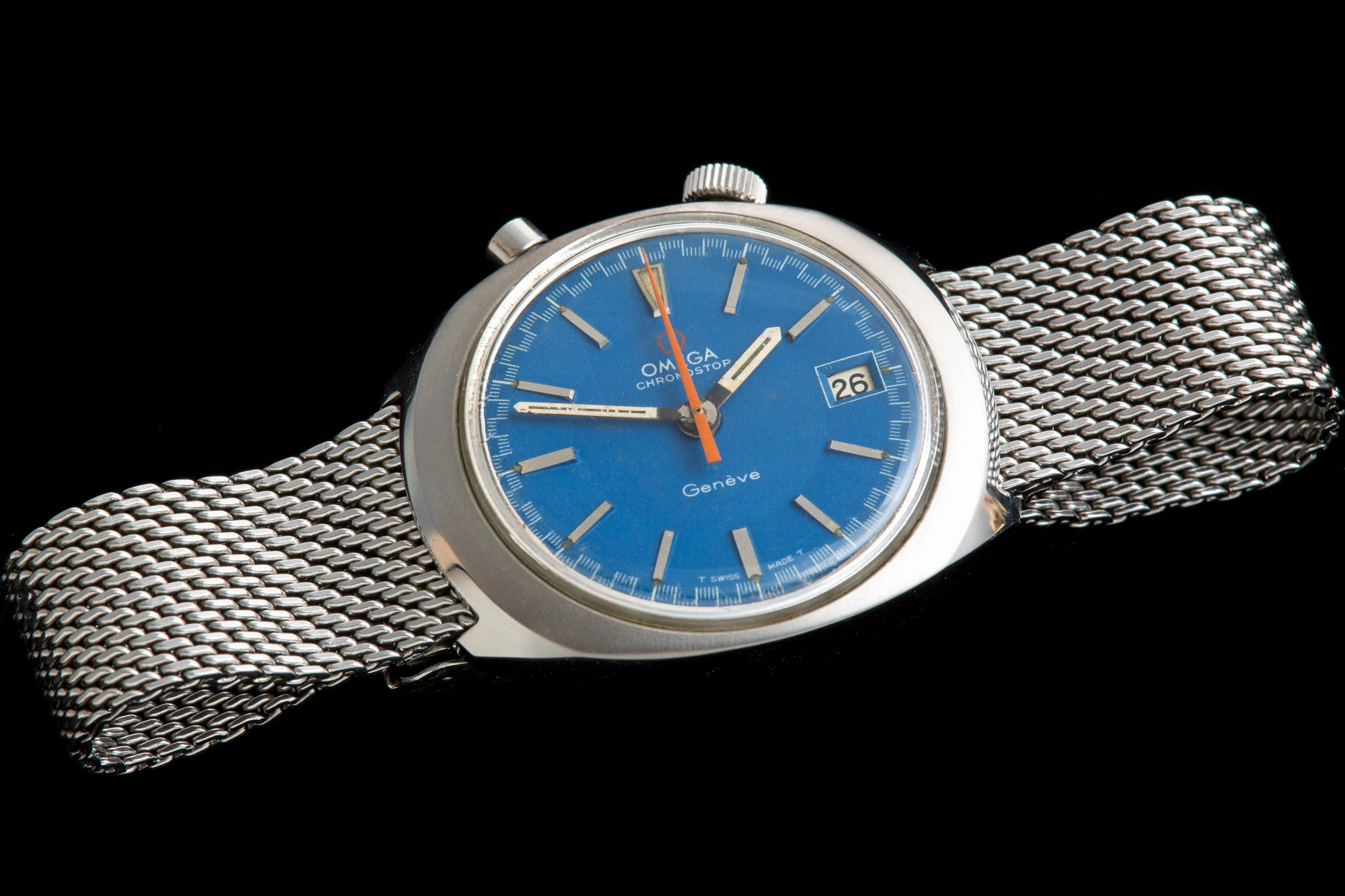Omega Chronostop Driver rare blue dial