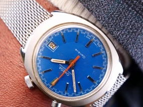 Omega Chronostop Driver rare blue dial