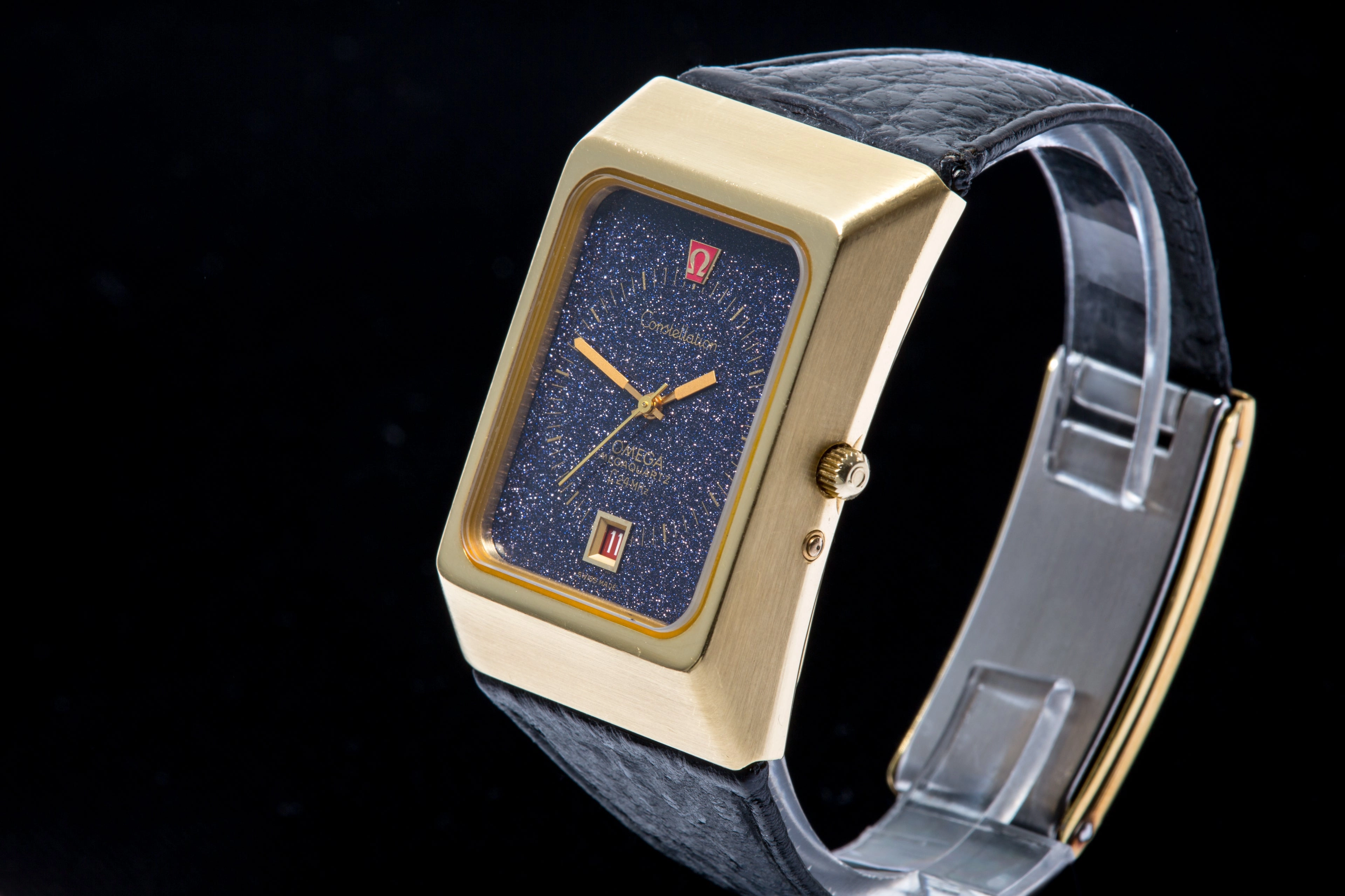 Omega constellation Mega Quartz stardust 18ct gold