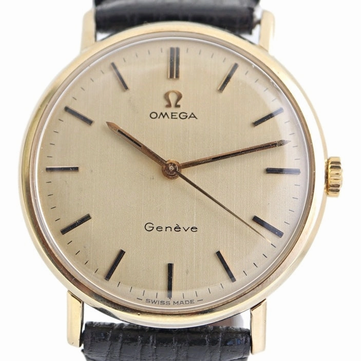 Omega Geneve 9k Gold Linen Dial, 1969