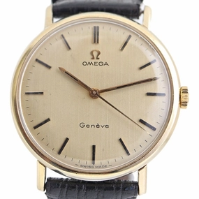 Omega Geneve 9k Gold Linen Dial, 1969