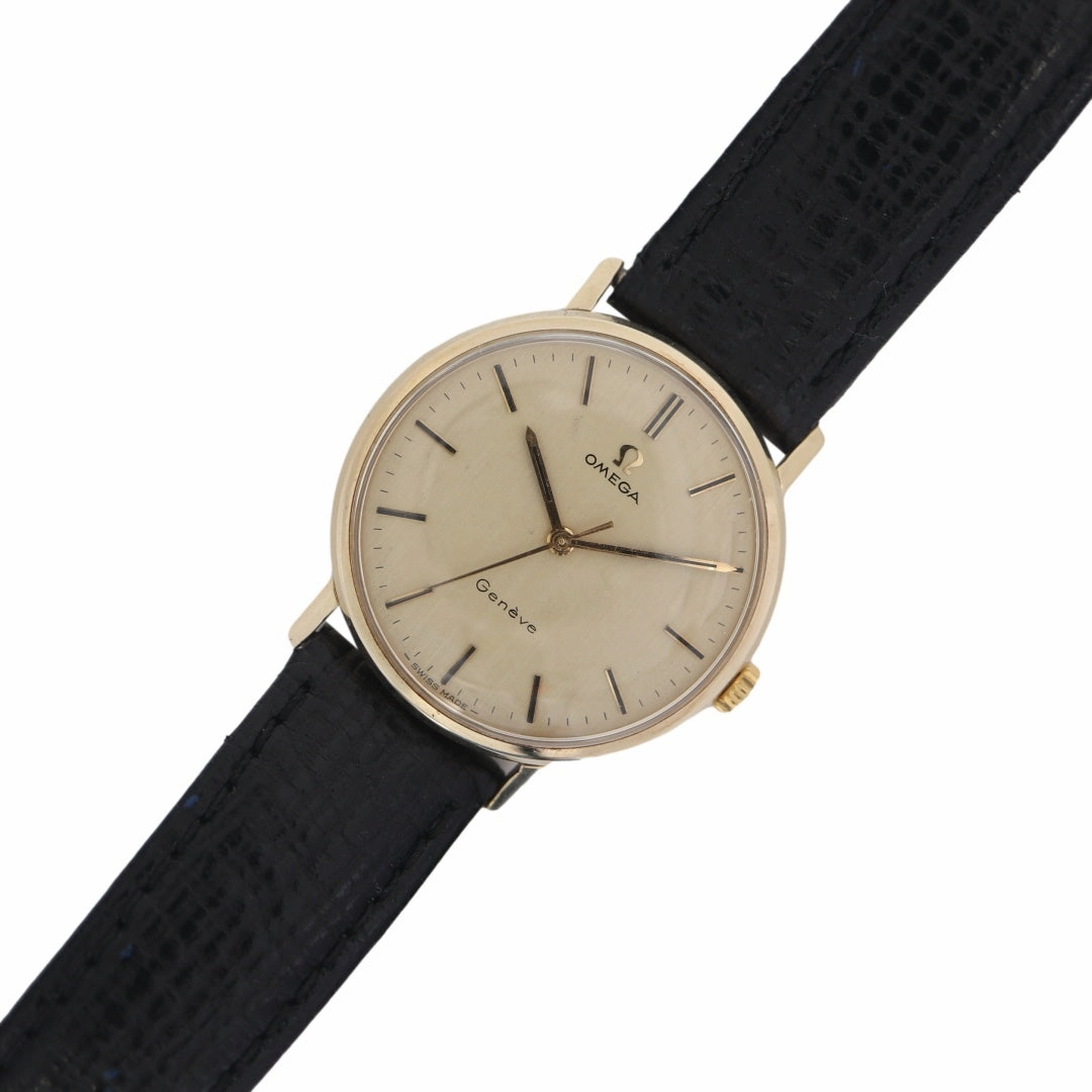 Omega Geneve 9k Gold Linen Dial, 1969