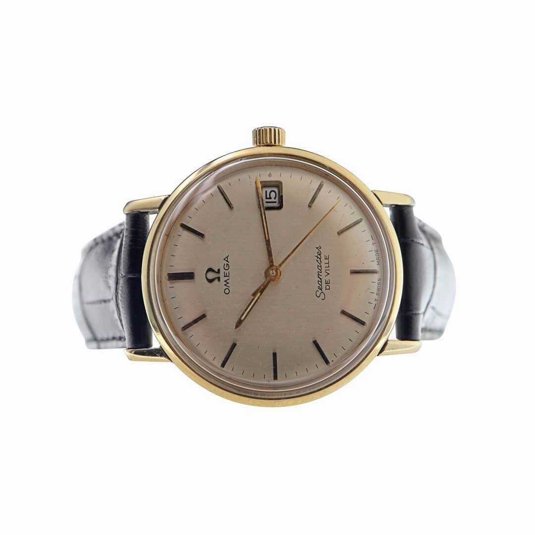 Omega Seamaster De Ville, 14k Gold Cap, Year 1968 Men's Vintage Watch