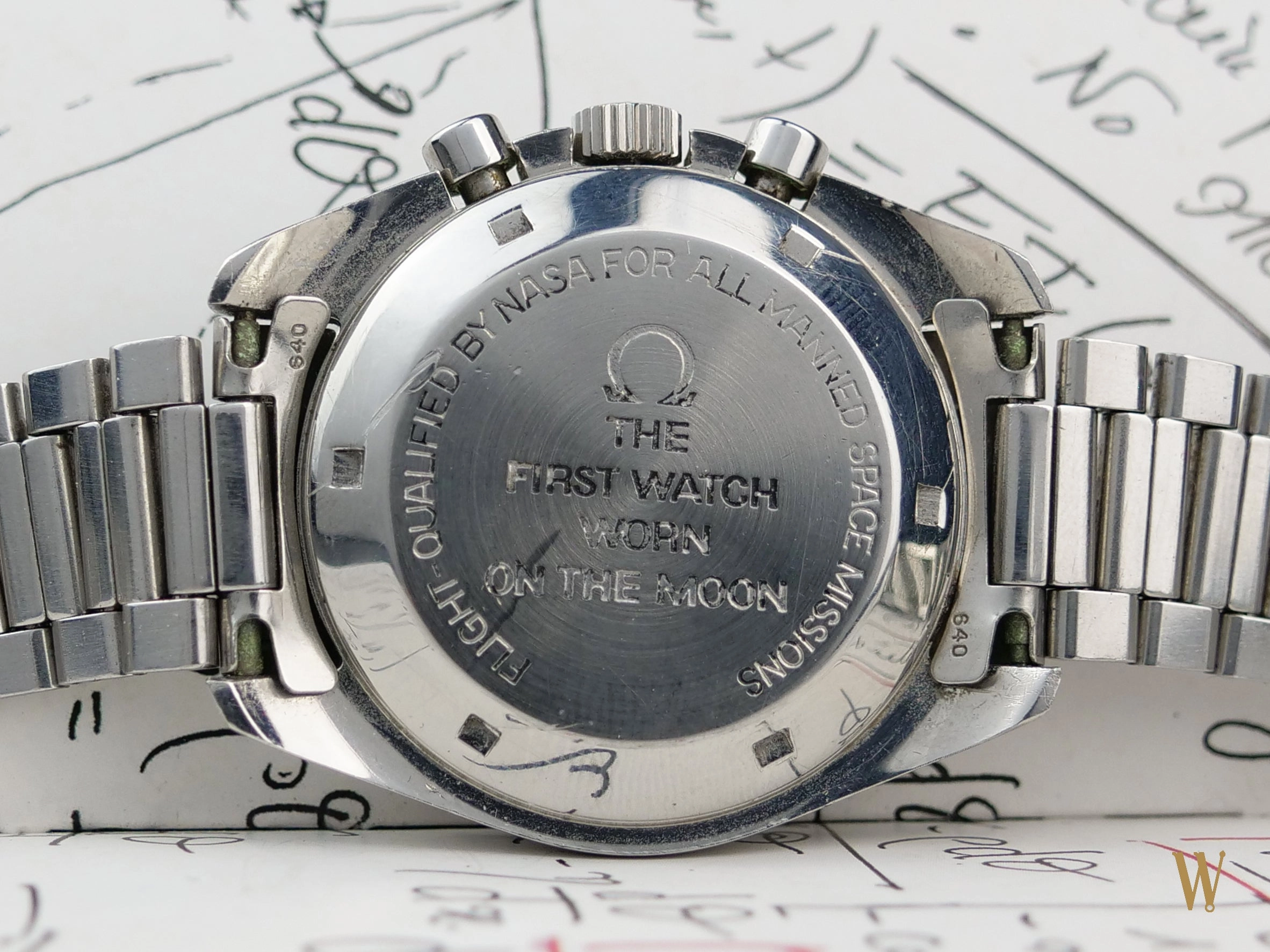 Omega Speedmaster Straight Writing with Box and Papers.